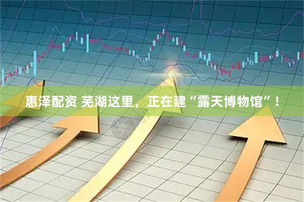 惠泽配资 芜湖这里，正在建“露天博物馆”！